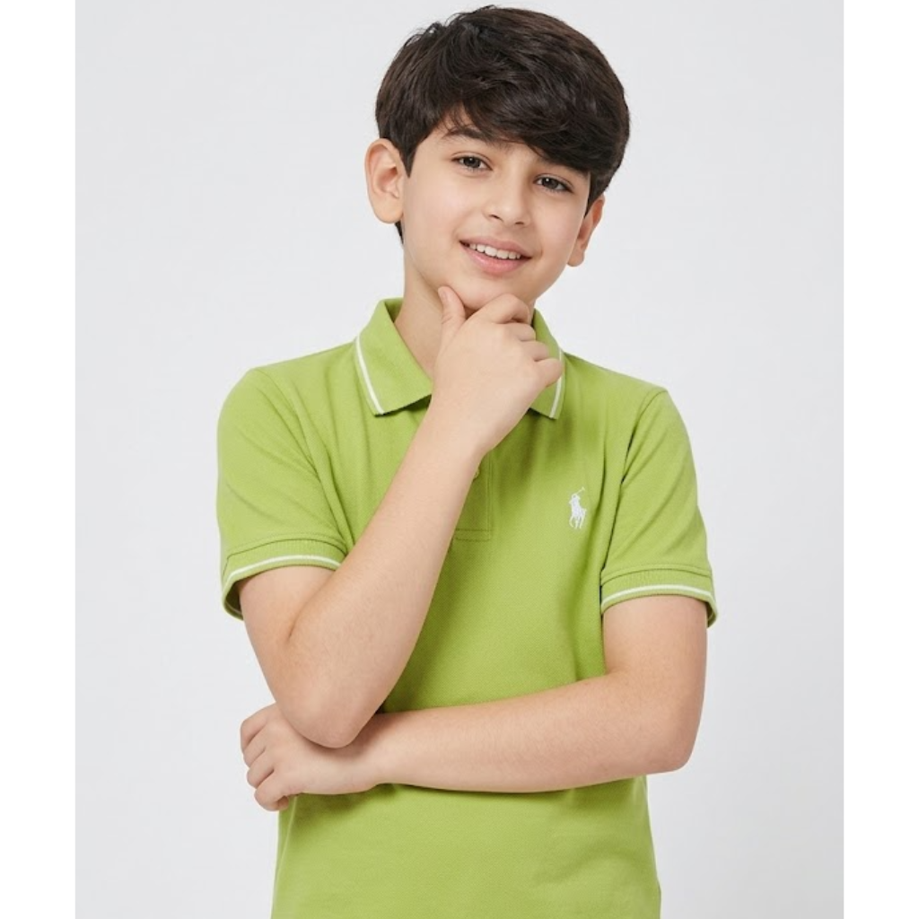 Ninos Kids Polo T-Shirt Half Sleeve Solid Color Cotton Casual Wear for Boys
