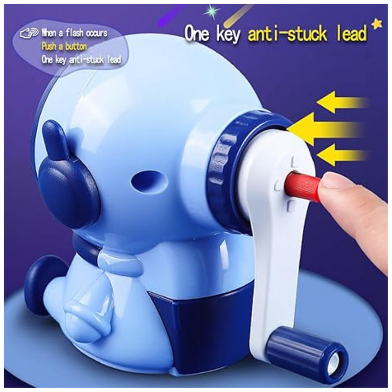 Cute Cartoon Space Rocket Pencil Sharpeners for Kids and Artists