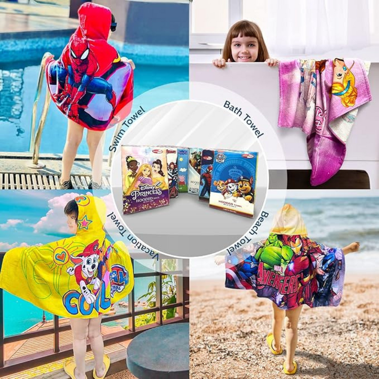 SASSOON Paw Patrol Kids Hooded Poncho Towel in 400 GSM