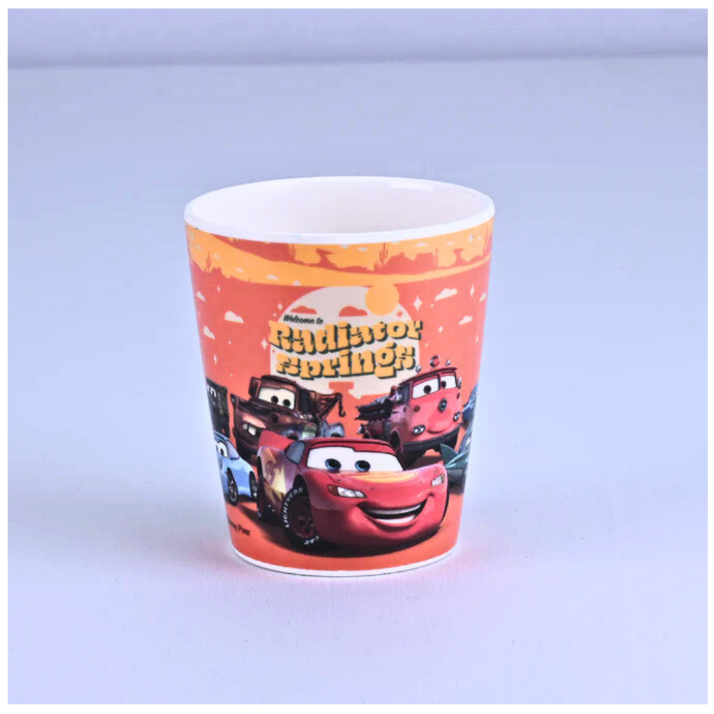 Servewell Kids Glass with Radiator Spring Theme Grey- 280 ml