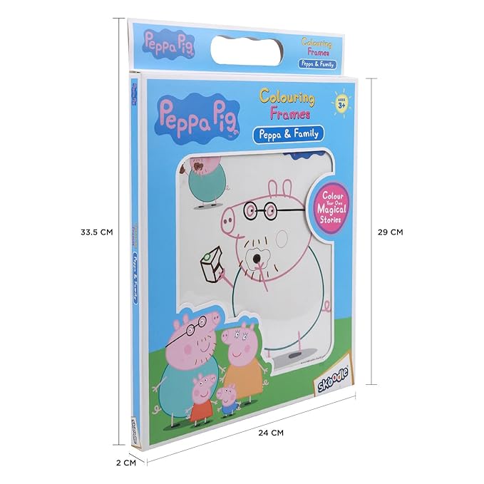 SKOODLE- Peppa Pig & Family Coloring Frames for Kids
