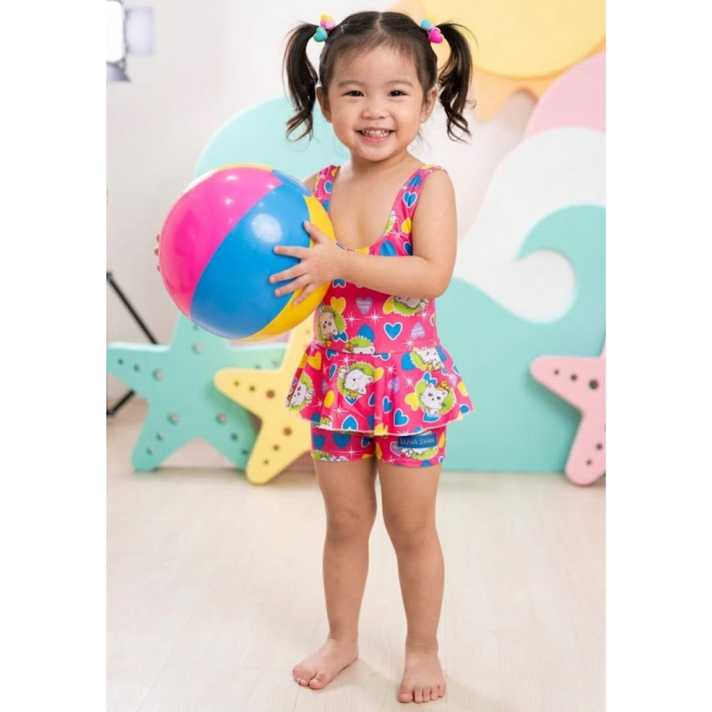 Ninos Kids Swimwear Set Girls Soft Comfortable Summer Beach Wear Cute Printed Swimming Dress