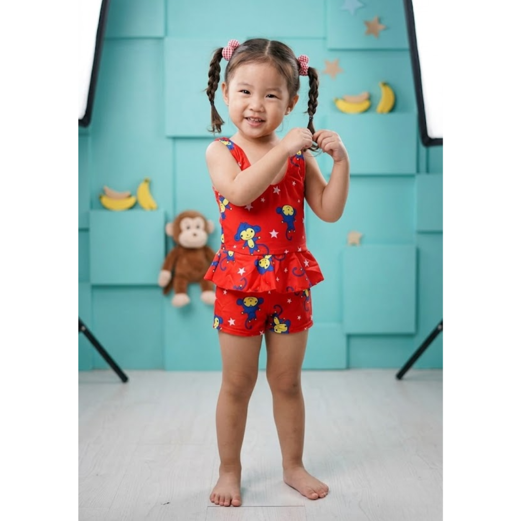 Ninos Kids Swimwear Set Girls Soft Comfortable Summer Beach Wear Cute Printed Swimming Dress