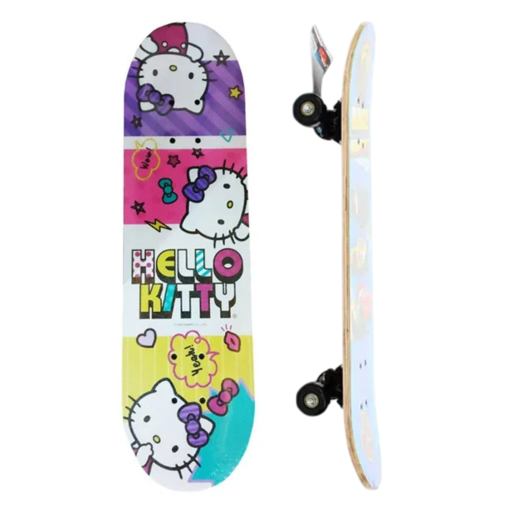 Ninos Worlds Maple Skateboard, Beginner & Kids Longboard (Hello Kitty)