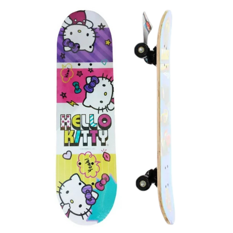 Ninos Worlds Maple Skateboard, Beginner & Kids Longboard (Hello Kitty)