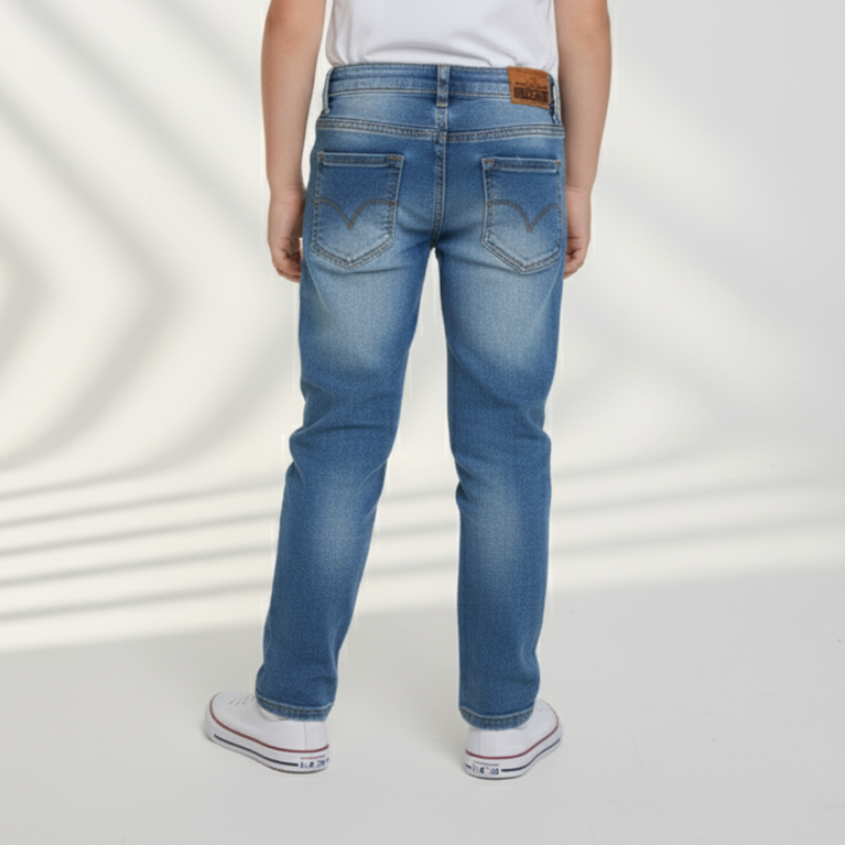 Hamleys - Kids' Slim-Fit Mid-Wash Distressed Denim Jeans