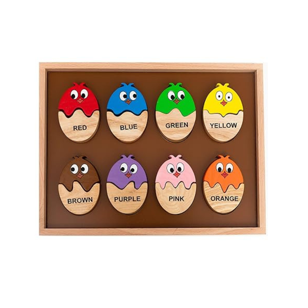 HILIFE - Chick Matching Puzzle | Wooden Colorful Shape Educational Puzzle Board for Toddlers & Kids