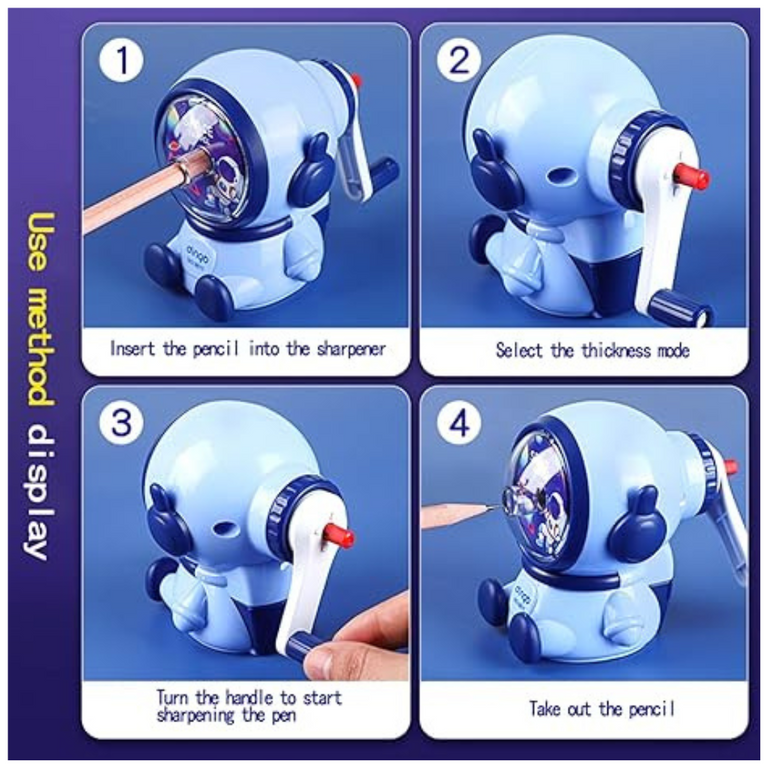 Cute Cartoon Space Rocket Pencil Sharpeners for Kids and Artists