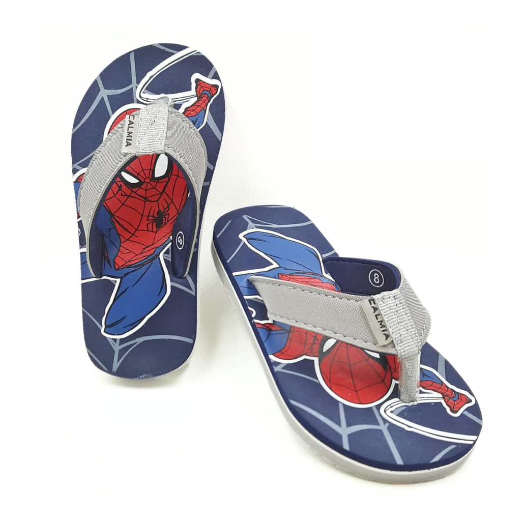 Kids Marvel Slip On Flip Flops with Spider Man Print