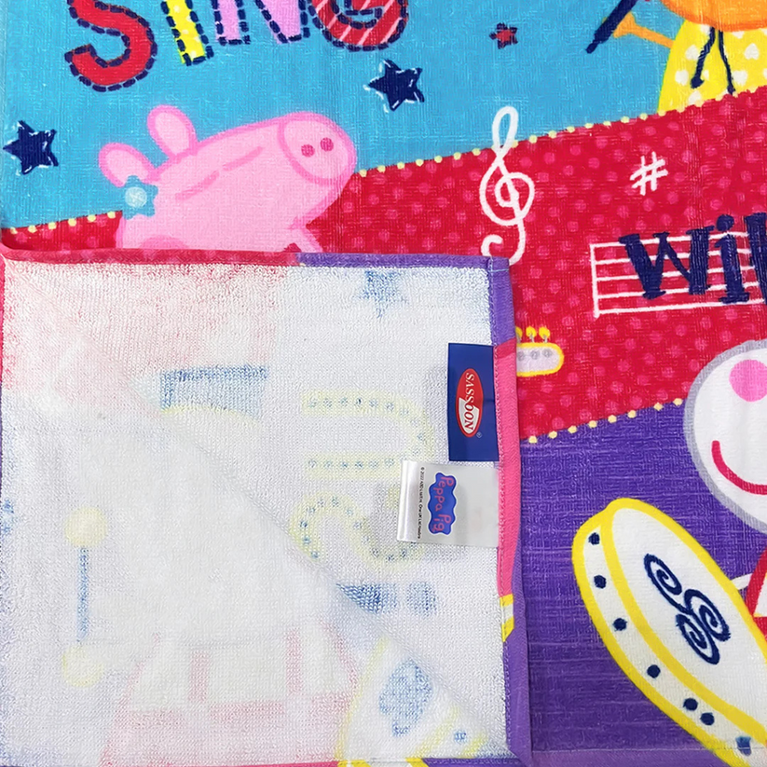 SASSOON Peppa Pig Kids Hooded Poncho in 400 GSM