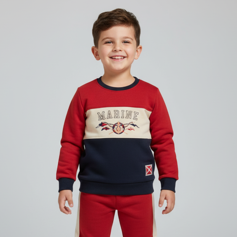 CUCUMBER- Fleece Knit Full Sleeves T-Shirt & Lounge Pant Set With Text Print