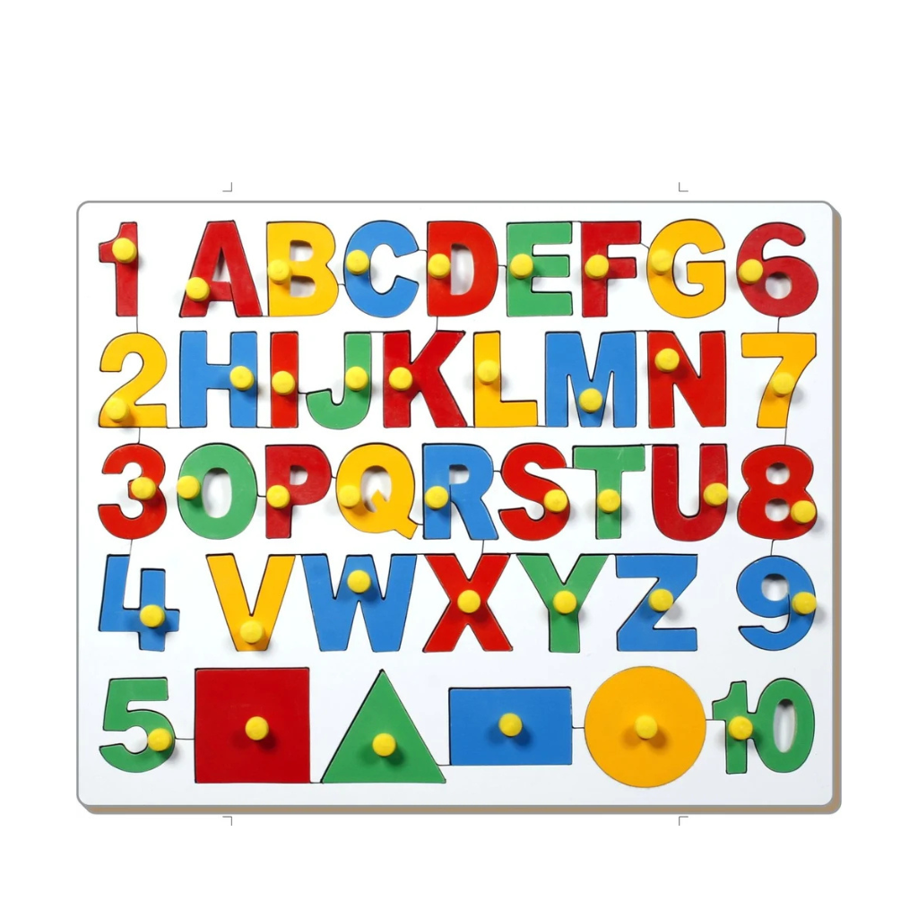 Little Genius- English Alphabets (ABC) with Numbers and Shapes for Kid, Multi