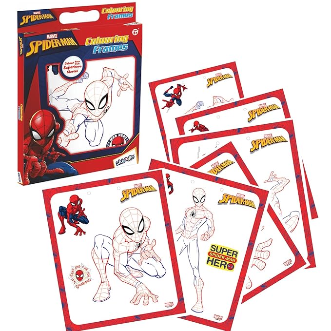 SKOODLE-Spider Marvel Spiderman Colouring Frames for Kids