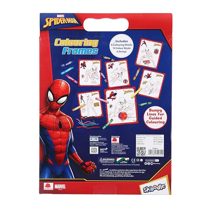 SKOODLE-Spider Marvel Spiderman Colouring Frames for Kids