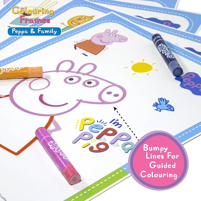 SKOODLE- Peppa Pig & Family Coloring Frames for Kids