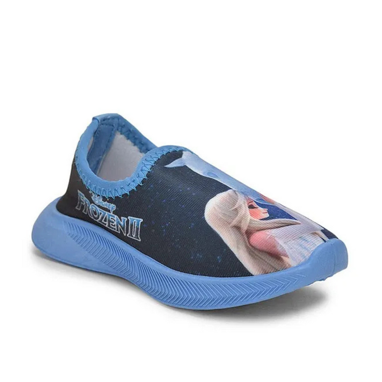 Toothless Disney Frozen Fearing Frozen Princess Printed Lycra Casual Shoes For Kids- Sky Blue