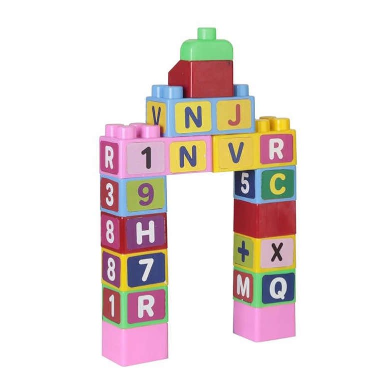 SEEKHO - 2 in 1 Learning Blocks Alphabet & Numbers includes multi-colour brick-sized blocks