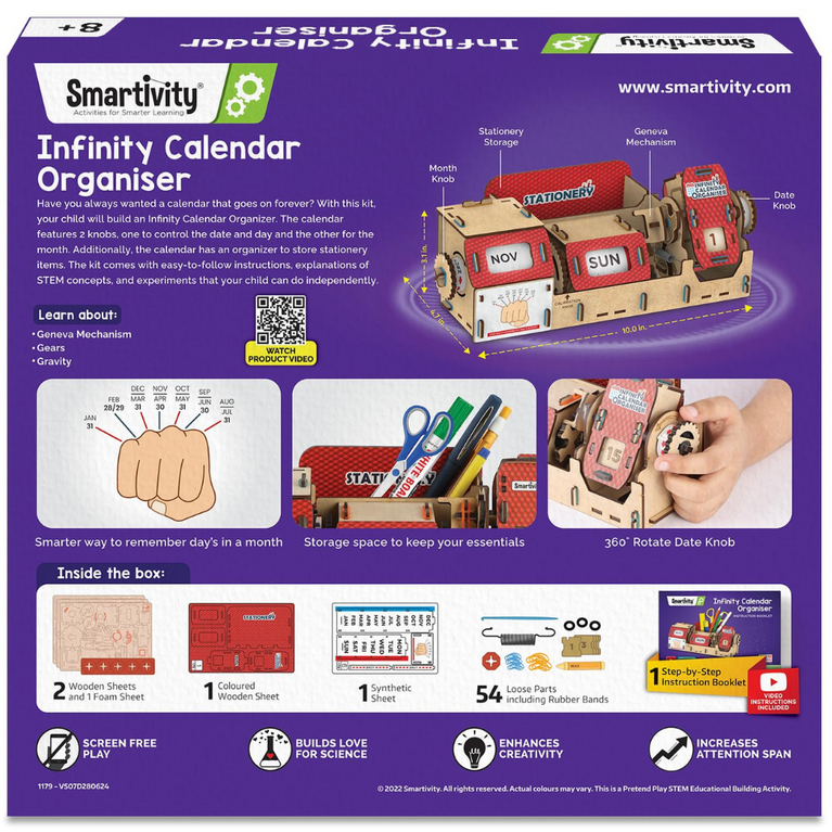 Smartivity DIY Infinity Calendar & Stationery Organizer | STEM Toy for Kids 8-14