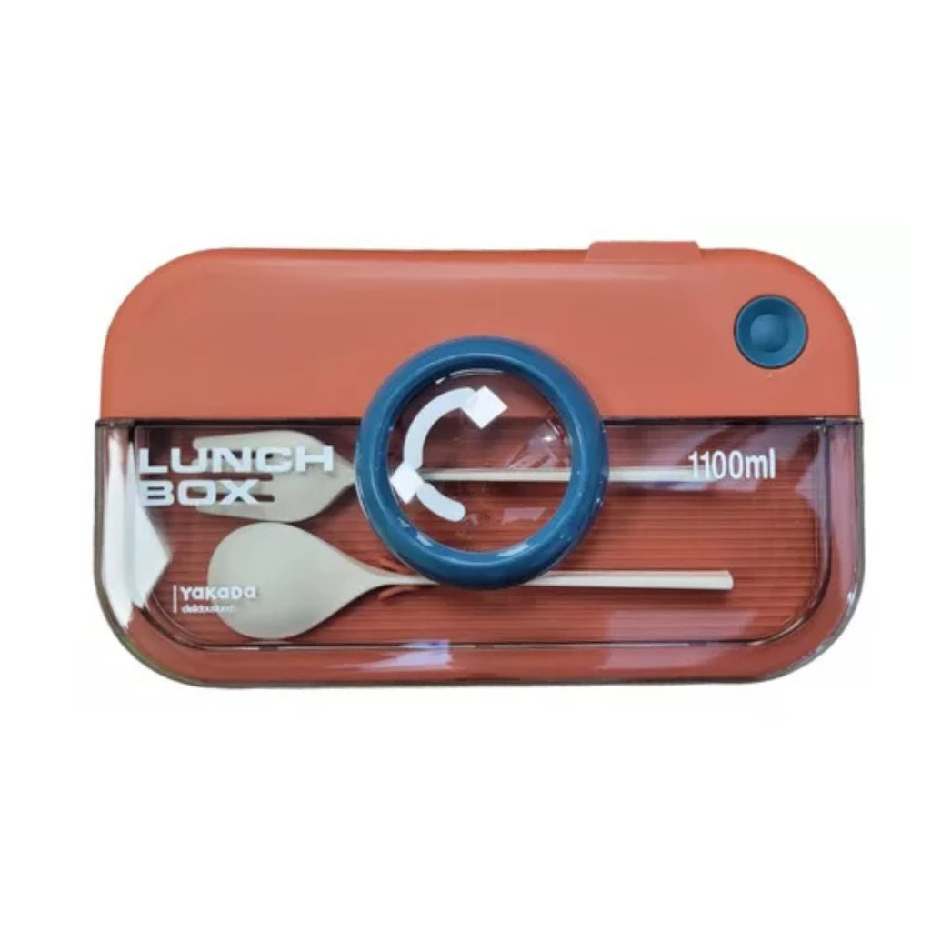 Yakada 2 Compartments Lunch Box Leak Proof Food Storage Container for Office School Daily Use