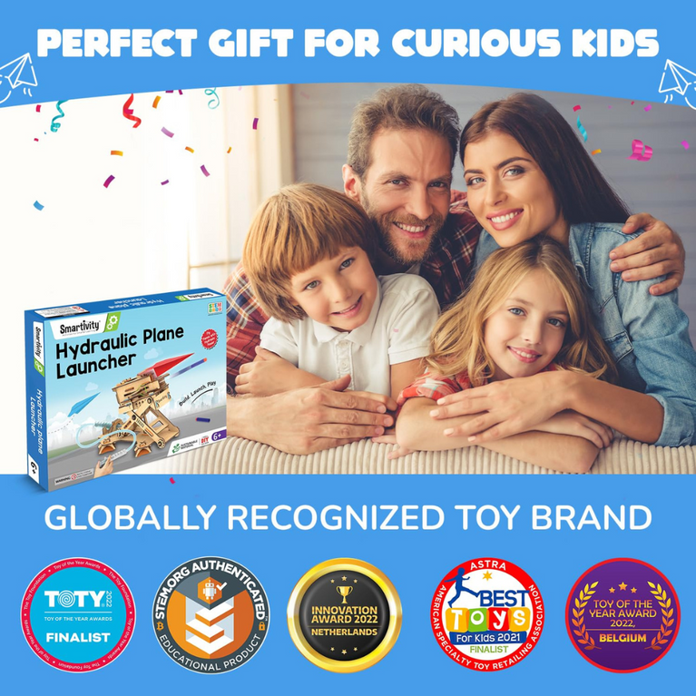 Smartivity 2-in-1 Hydraulic Aeroplane & Dart Launcher DIY Toy for Kids (6-14 Years)