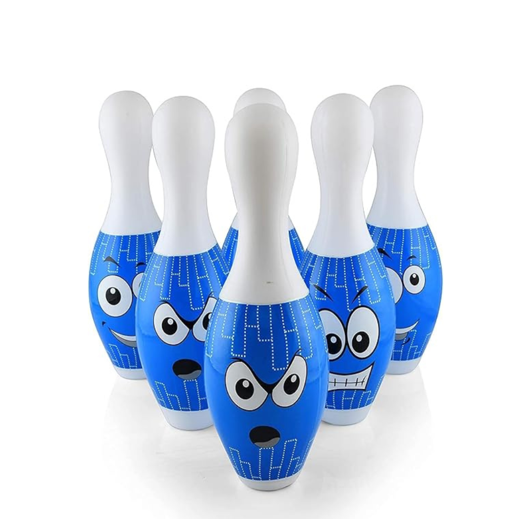 Ninos Big Size Bowling Play Set with 6 Big Pins and 1 Easy Insert Finger Ball Toy for Kids