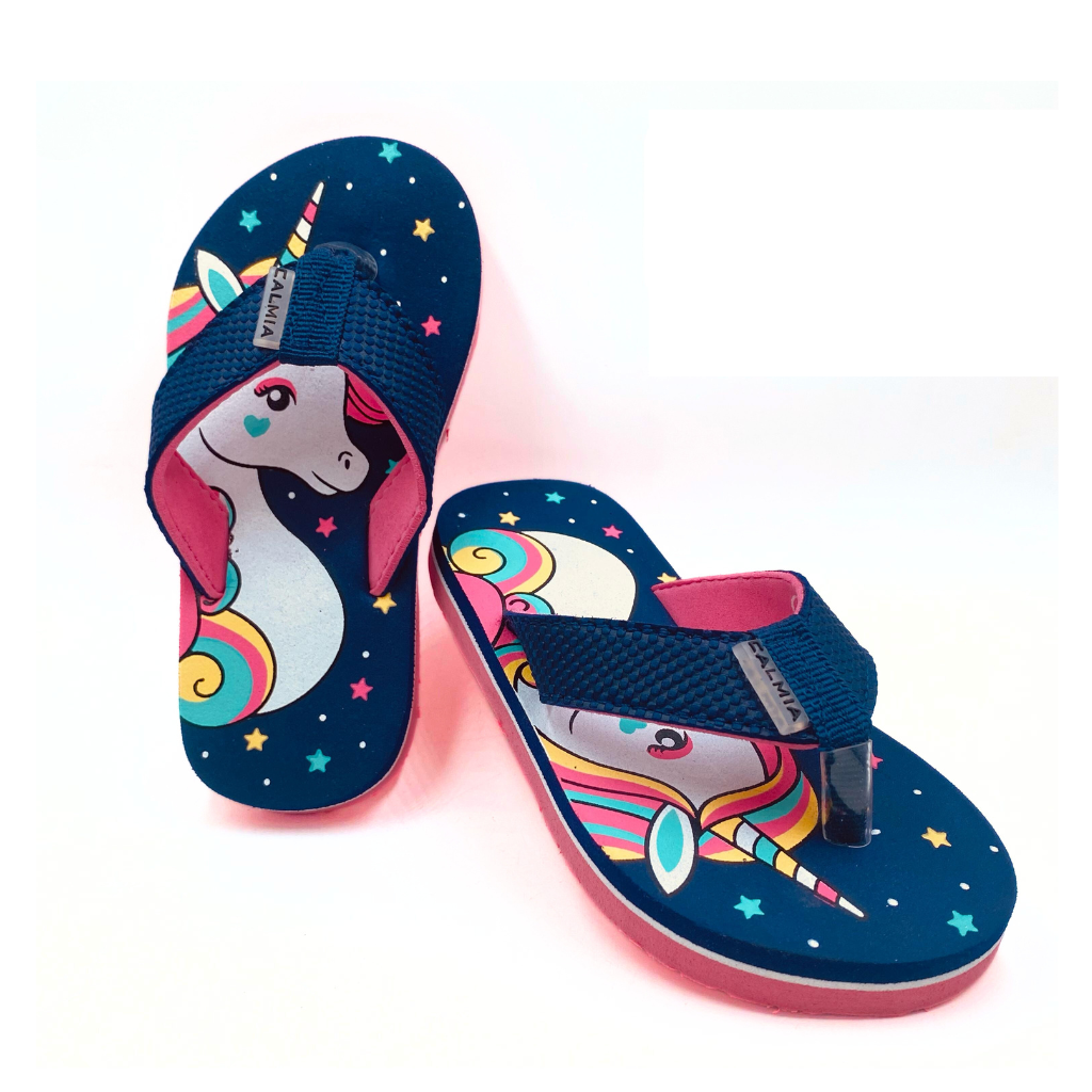 Cute Walk by Ninos Slip On Flip Flops With Unicorn Print