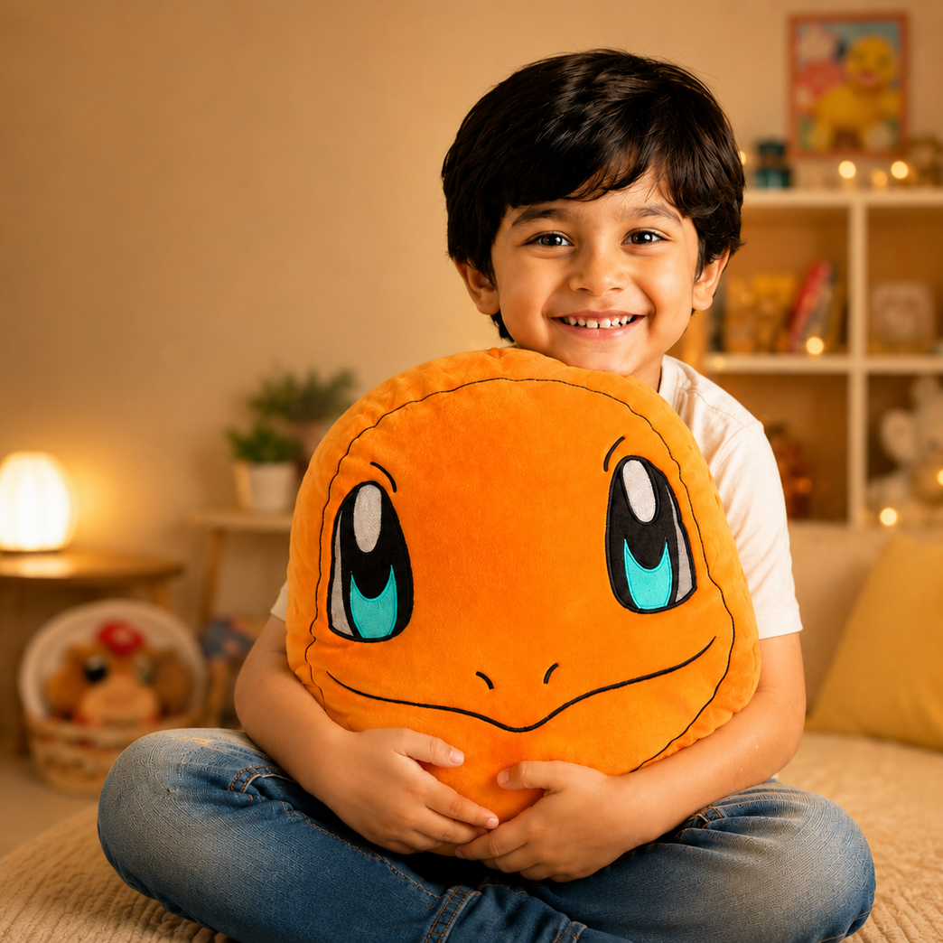 Cute Orange Character Plush Cushion ā Ultra Soft Hug Pillow for Kids