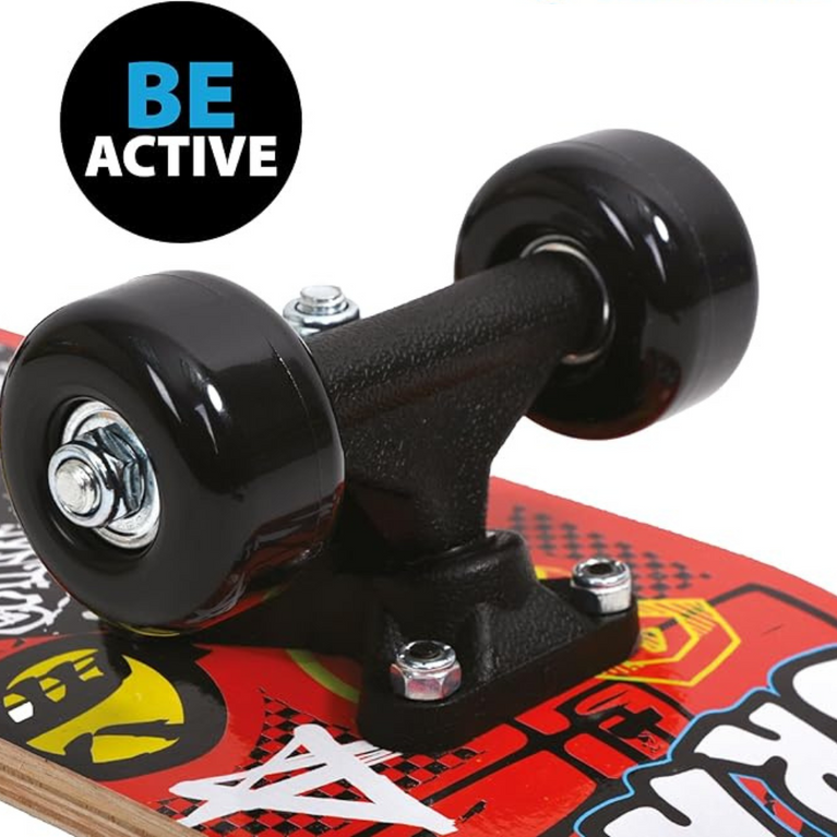 Ninos Worlds Maple Skateboard – Retro Beginner Longboard for Kids & Teens (Skate it out)