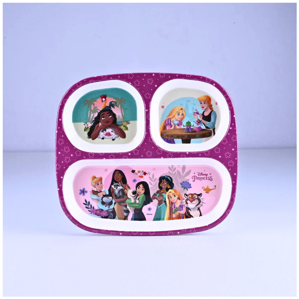 Servewell Princess Theme 3 Section Plate with Fork & Spoon Mug & Bowl- Multicolor