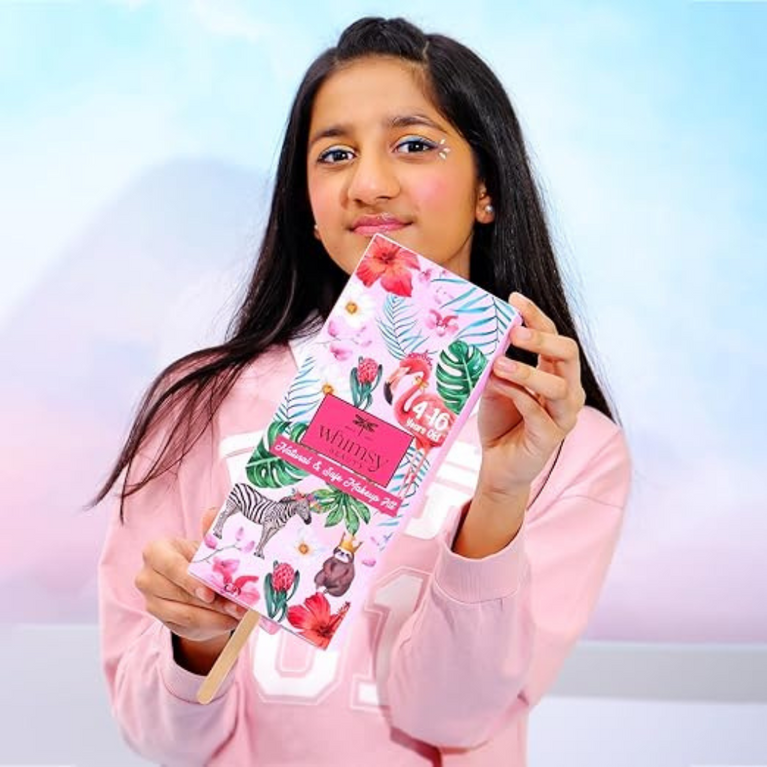 Whimsy 7-Piece Organic Makeup Kit for Girls & Teens |Real & Skin-Friendly Beauty Set for Kids 4-16 years