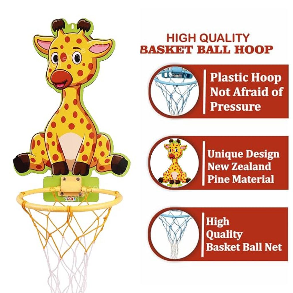 Awals-Animal Design Kids Mini Basketball Hoop Set