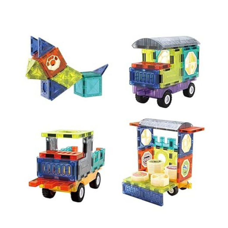 71-Piece 3D Building Blocks Magnetic Tiles ,Unlock Creativity With Master Builders Set-Multicolor