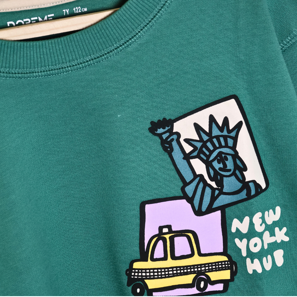 Doreme - Terry Knit Full Sleeves Sweatshirt with Graphics Print