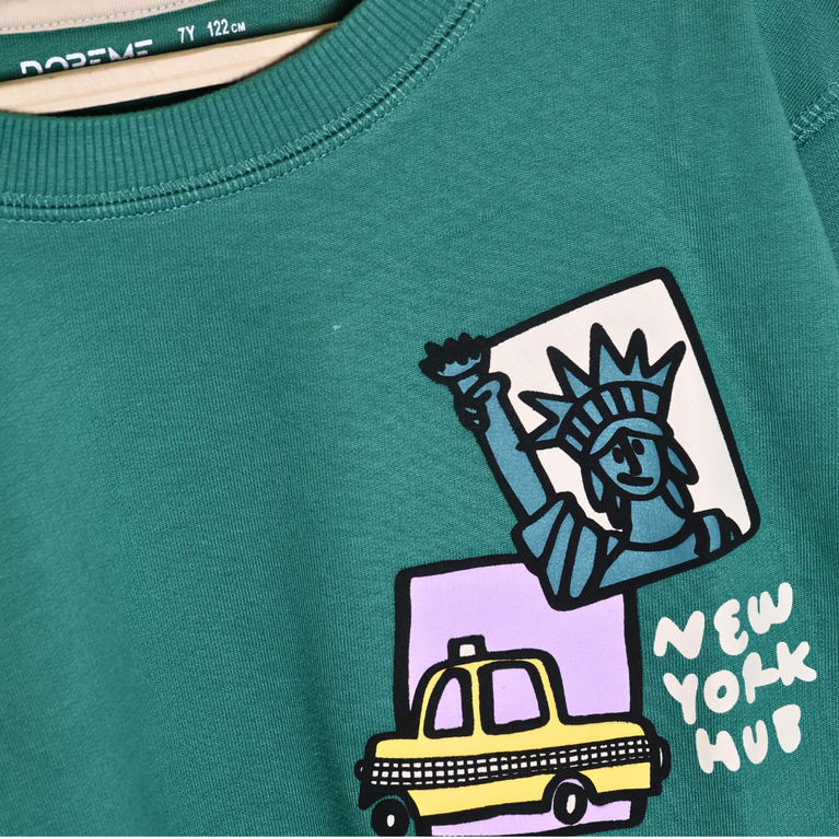 Doreme - Terry Knit Full Sleeves Sweatshirt with Graphics Print