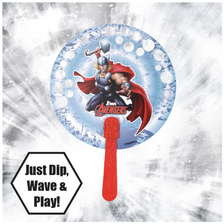 Bubble Magic Fan Bubs Thor Theme Bubble Solution For Kids of Age 3Y+, Multicolour