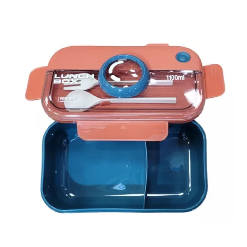 Yakada 2 Compartments Lunch Box Leak Proof Food Storage Container for Office School Daily Use