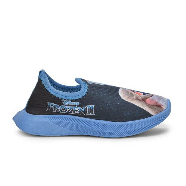 Toothless Disney Frozen Fearing Frozen Princess Printed Lycra Casual Shoes For Kids- Sky Blue
