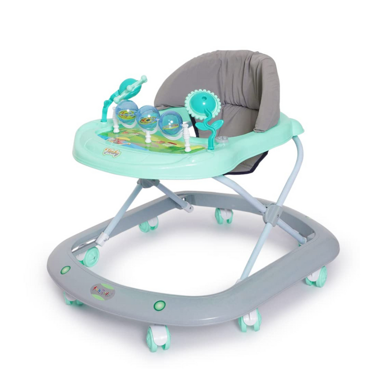 Funride Baby Walker Herby Foldable Activity Walker with Adjustable Height for Boys and Girls