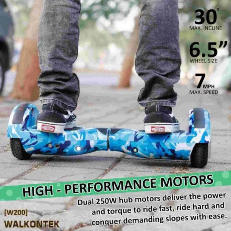 Hoverboard India- Self-Balancing Electric Scooter 6.5 Inch Hoverboard for Adults and Kids with LED Light & Carry Handle (Military Blue)