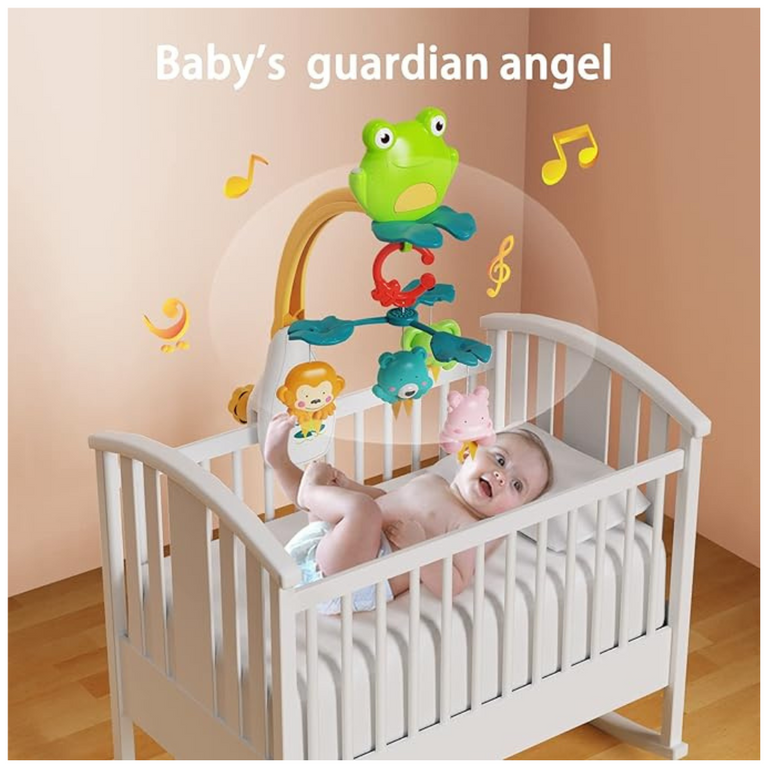 Baby Crib Mobile with Music and Lights, Mobile for Crib with Cartoon Projection, Rotation, Baby Crib Toys for Boys Girls