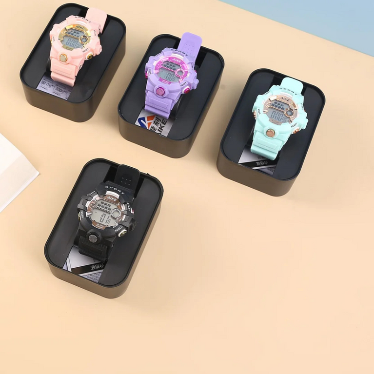 Digital Multi Dial with White Silicone Belt Kids Wrist Watch