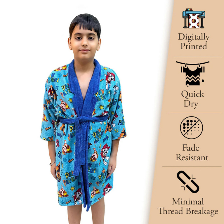 SASSON Paw Patrol Printed Cotton Bathrobe for Kids