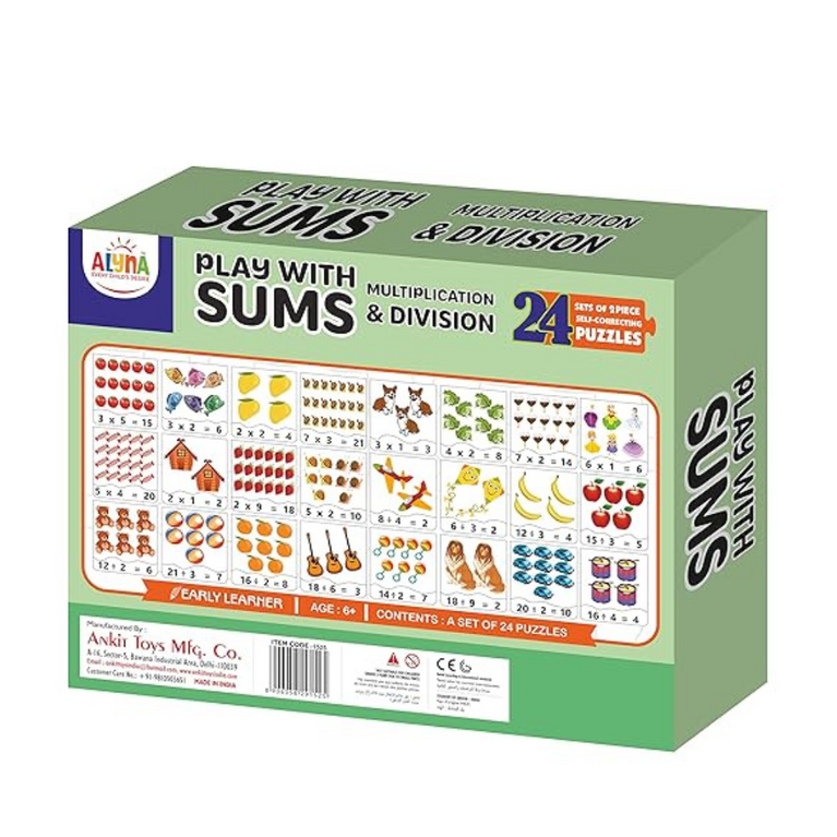 Alyna-Play With Sum Jigsaw Puzzle Multicolor Set of 24 Puzzles
