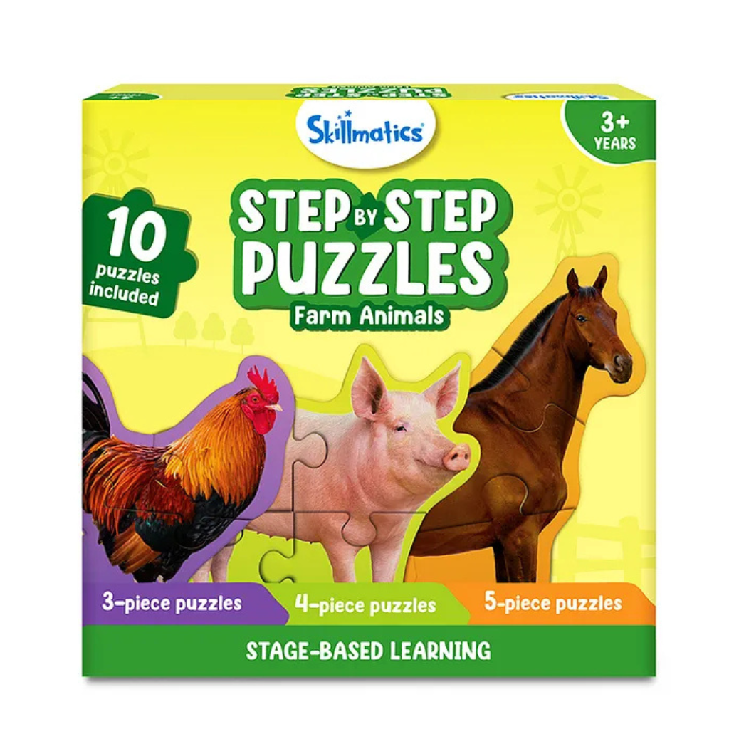 Skillmatics Step by Step Puzzle Farm Animal Jigsaw Puzzle - 40 Pieces