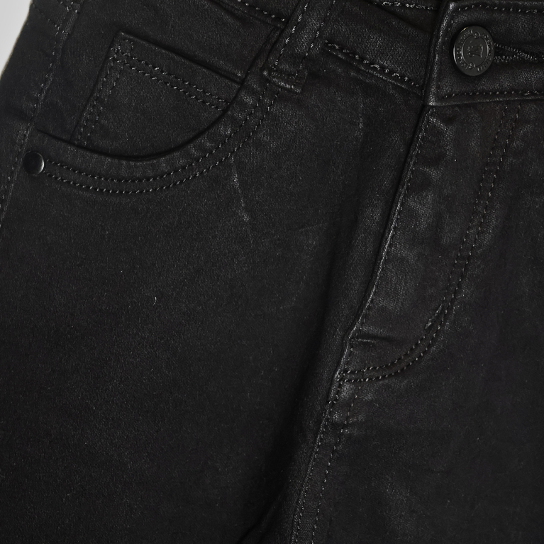 London Street-Girls Comfortable Casual Solid Black Denim Jeans