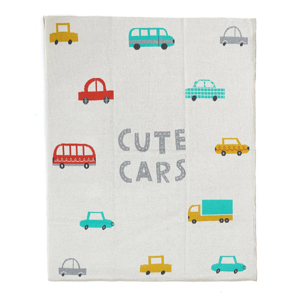 PLUCHI-BABY BLANKET CUTE CARS Natural & Multi Color Cotton Blanket For Baby / Infant / New Born For Use In All Seasons