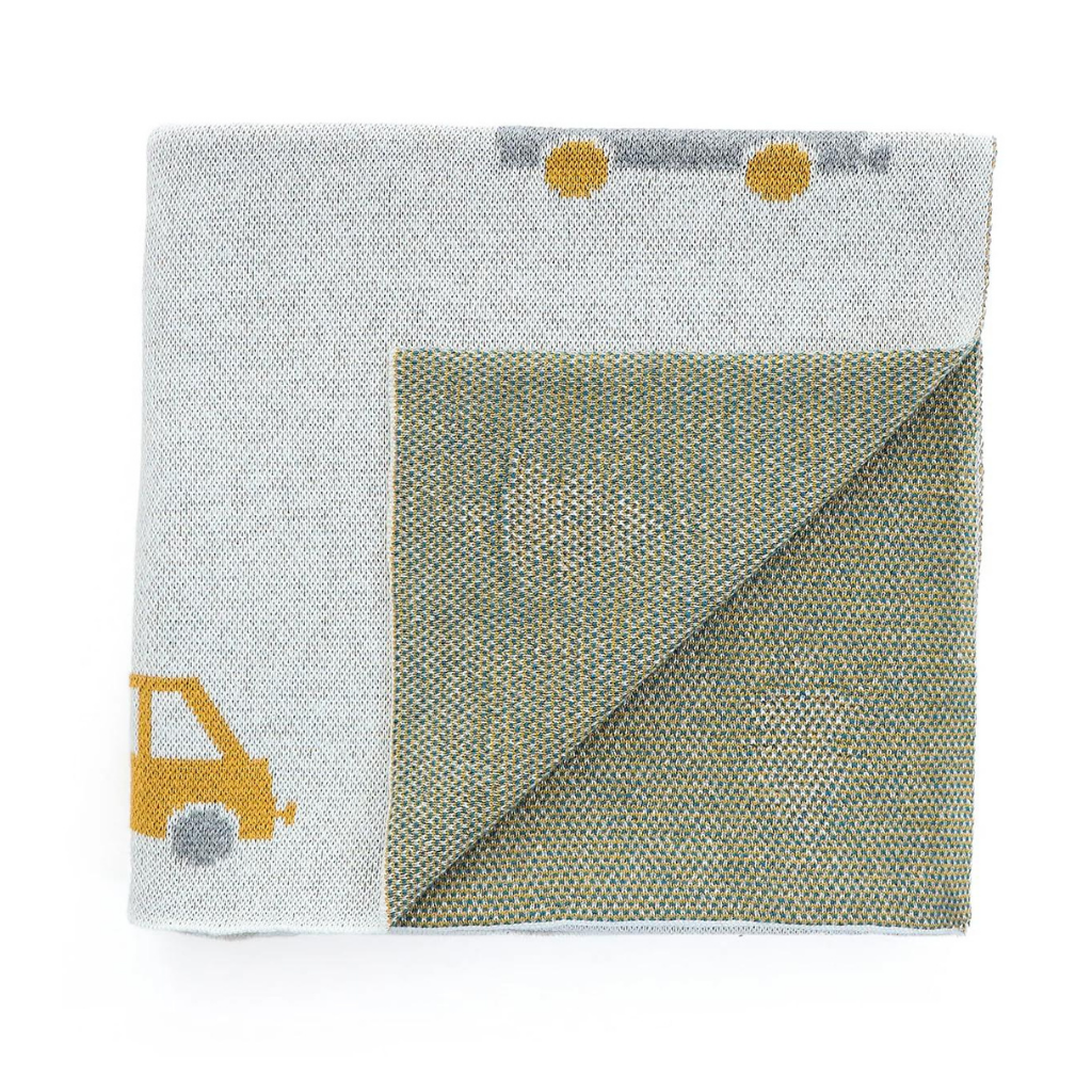 PLUCHI-BABY BLANKET CUTE CARS Natural & Multi Color Cotton Blanket For Baby / Infant / New Born For Use In All Seasons