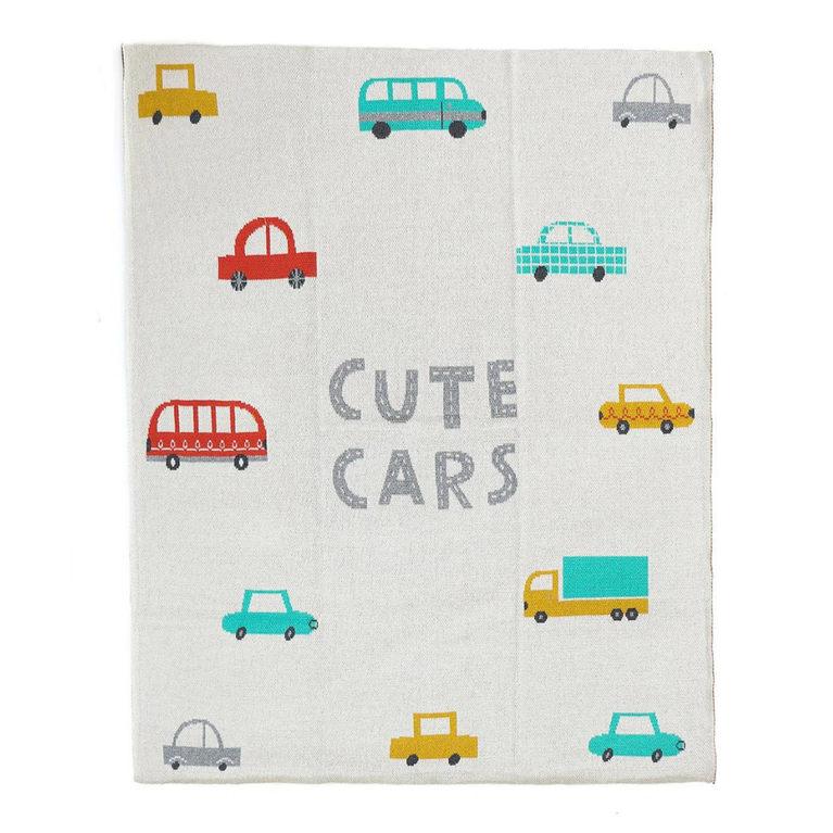 PLUCHI-BABY BLANKET CUTE CARS Natural & Multi Color Cotton Blanket For Baby / Infant / New Born For Use In All Seasons
