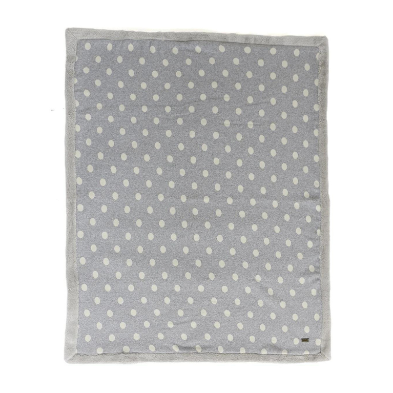 PLUCHI-BABY BLANKET DOTS PRINT Cotton Knitted Blanket with Faux Fur Back for Babies