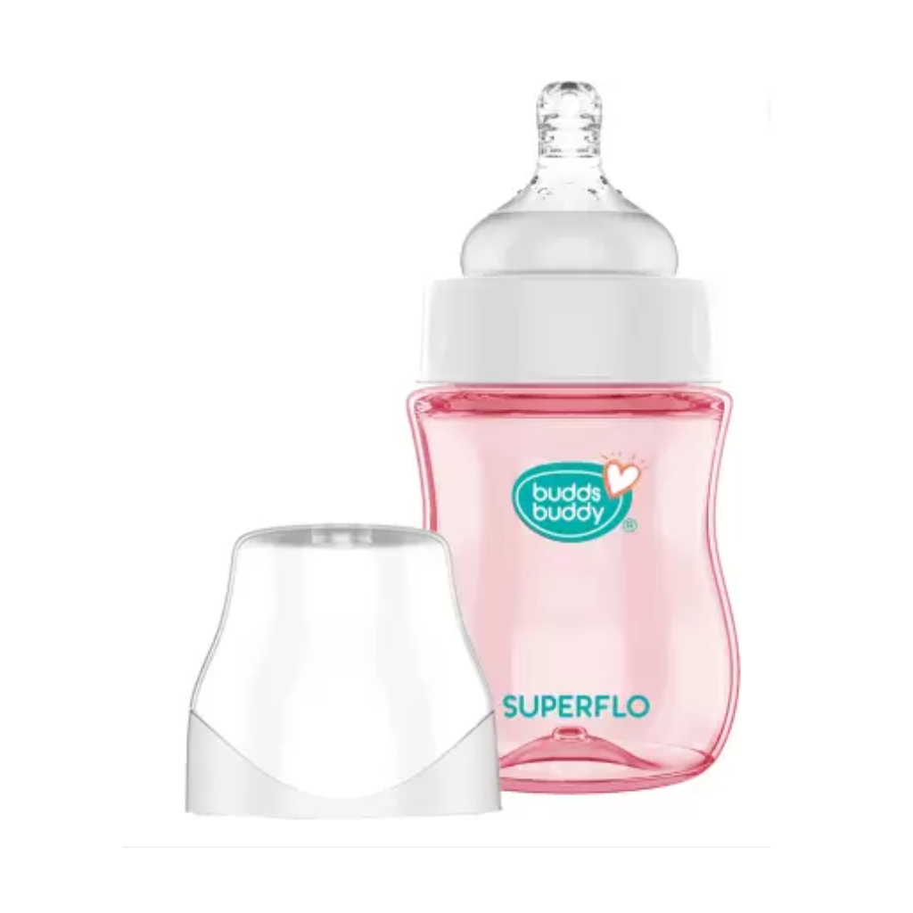 Buddsbuddy Anti-Colic Wide Neck Prius Feeding Bottle, 150ml, New Born